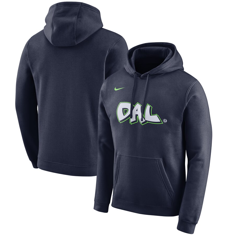 NBA Dallas Mavericks Nike 201920 City Edition Club Pullover Hoodie Navy->dallas mavericks->NBA Jersey